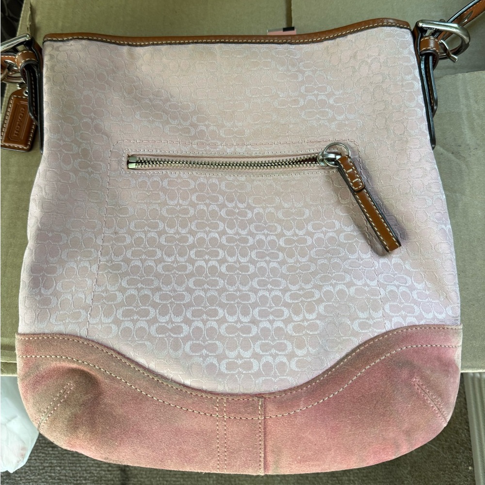 Coach Pink Suede Jacquard SoHo Hobo Bag - Y2K Style